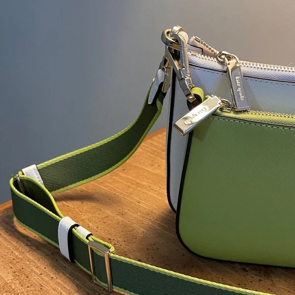 NWOT Kate Spade Duet Lime Green and White Crossbody Bag - Picture 3 of 7